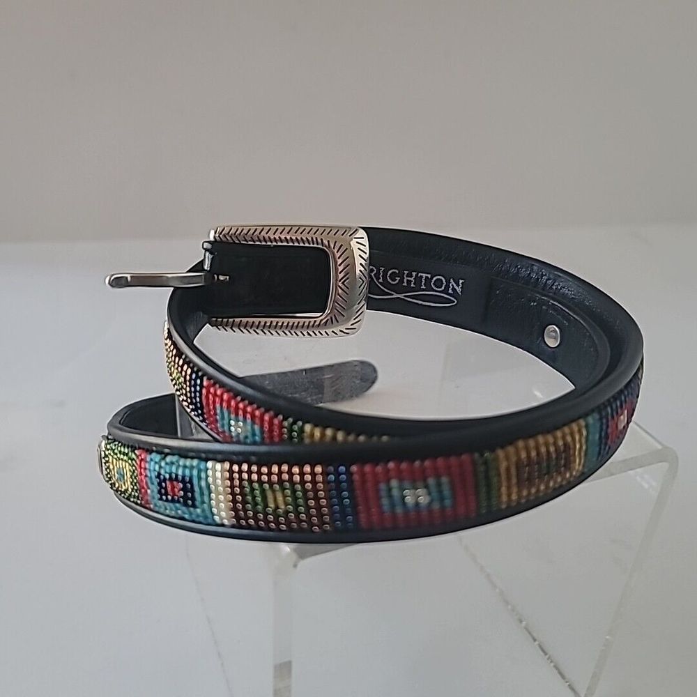 Brighton Multicolor Beaded Belt with Silver Buckle - reposhing - too small